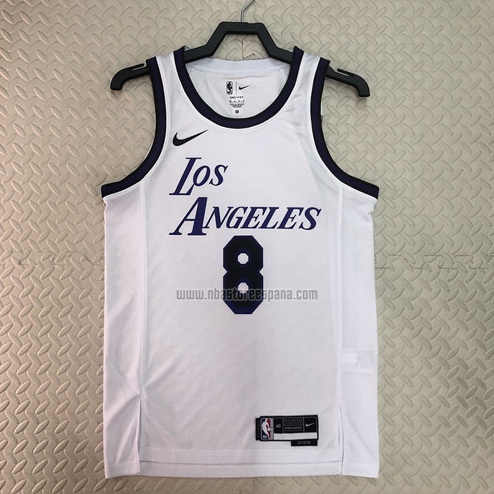 Camiseta Los Angeles Lakers Kobe Bryant NO 8 Ciudad 2022-23 Blanco